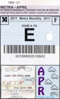 April 2011 monthly ticket
