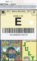 July 2011 monthly ticket