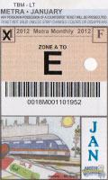 January 2012 monthly ticket