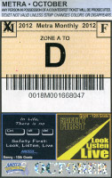 October 2012 monthly ticket