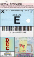 December 2012 monthly ticket