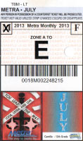July 2013 monthly ticket