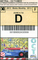 October 2013 monthly ticket