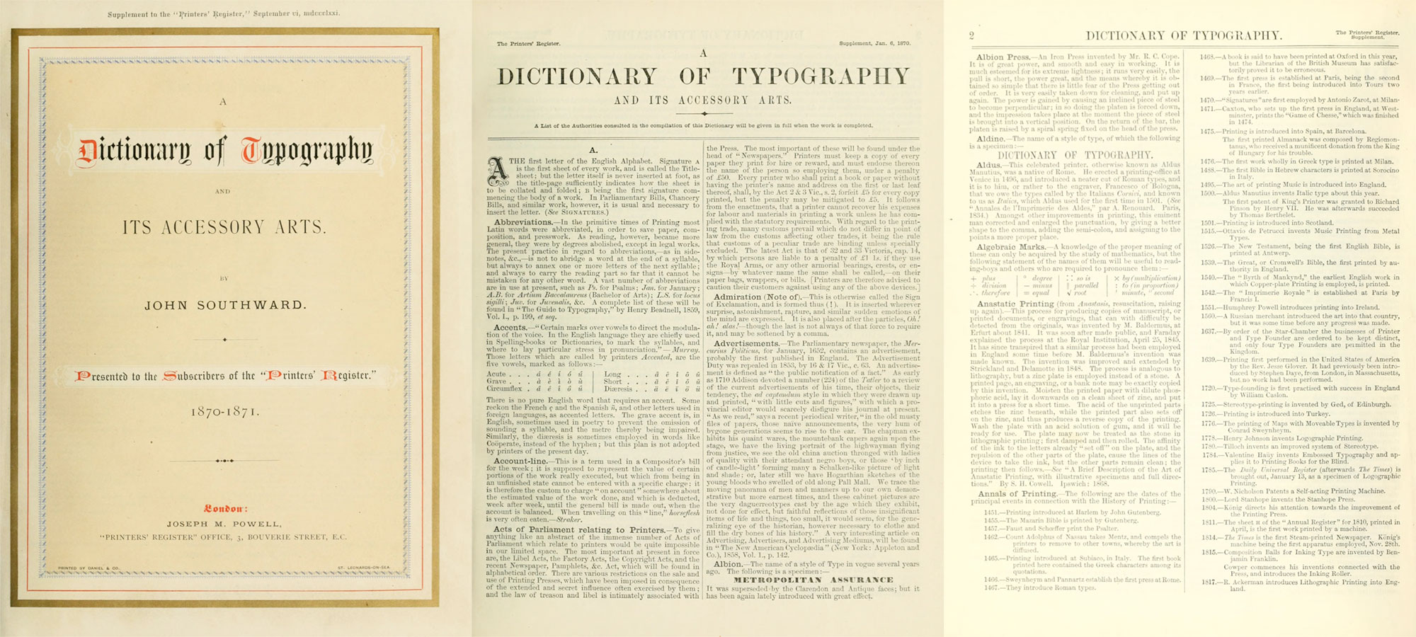 Title page and first two pages of the first edition